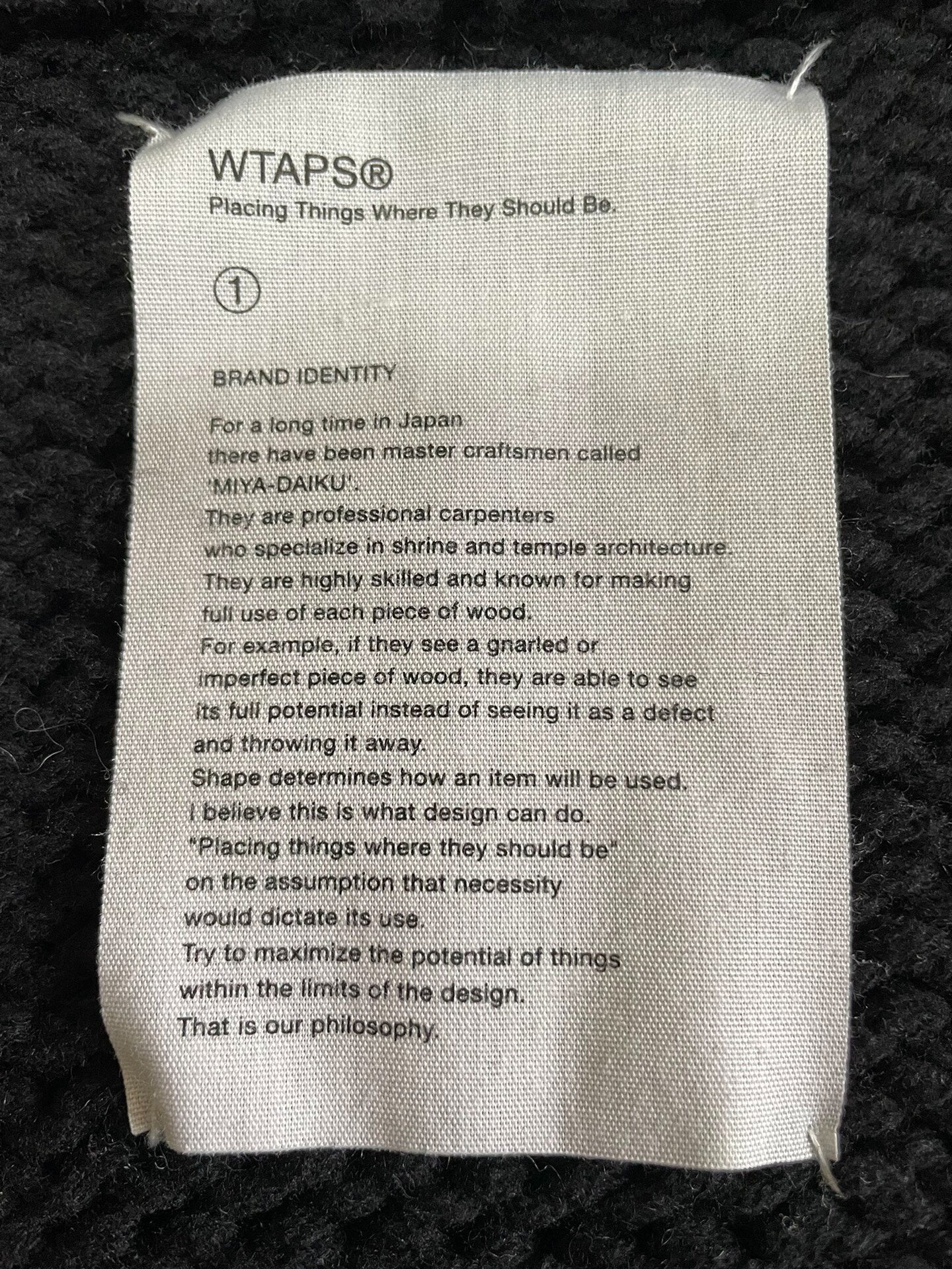 WTAPS 17AW Cowichan Wool Sweater