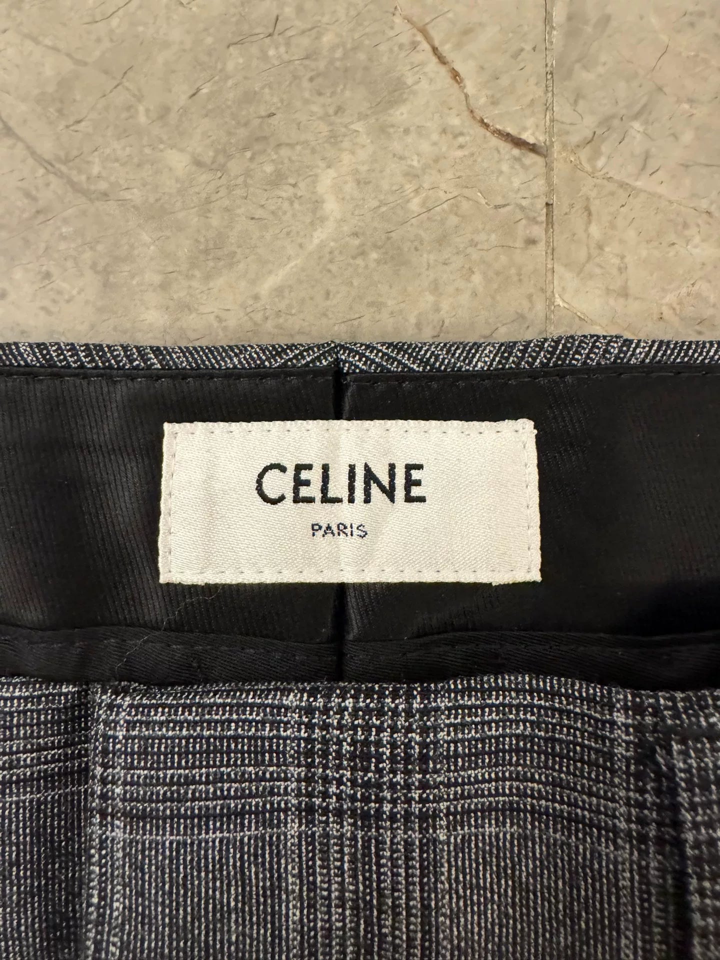 Celine Hedi Slimane Checkered Trousers