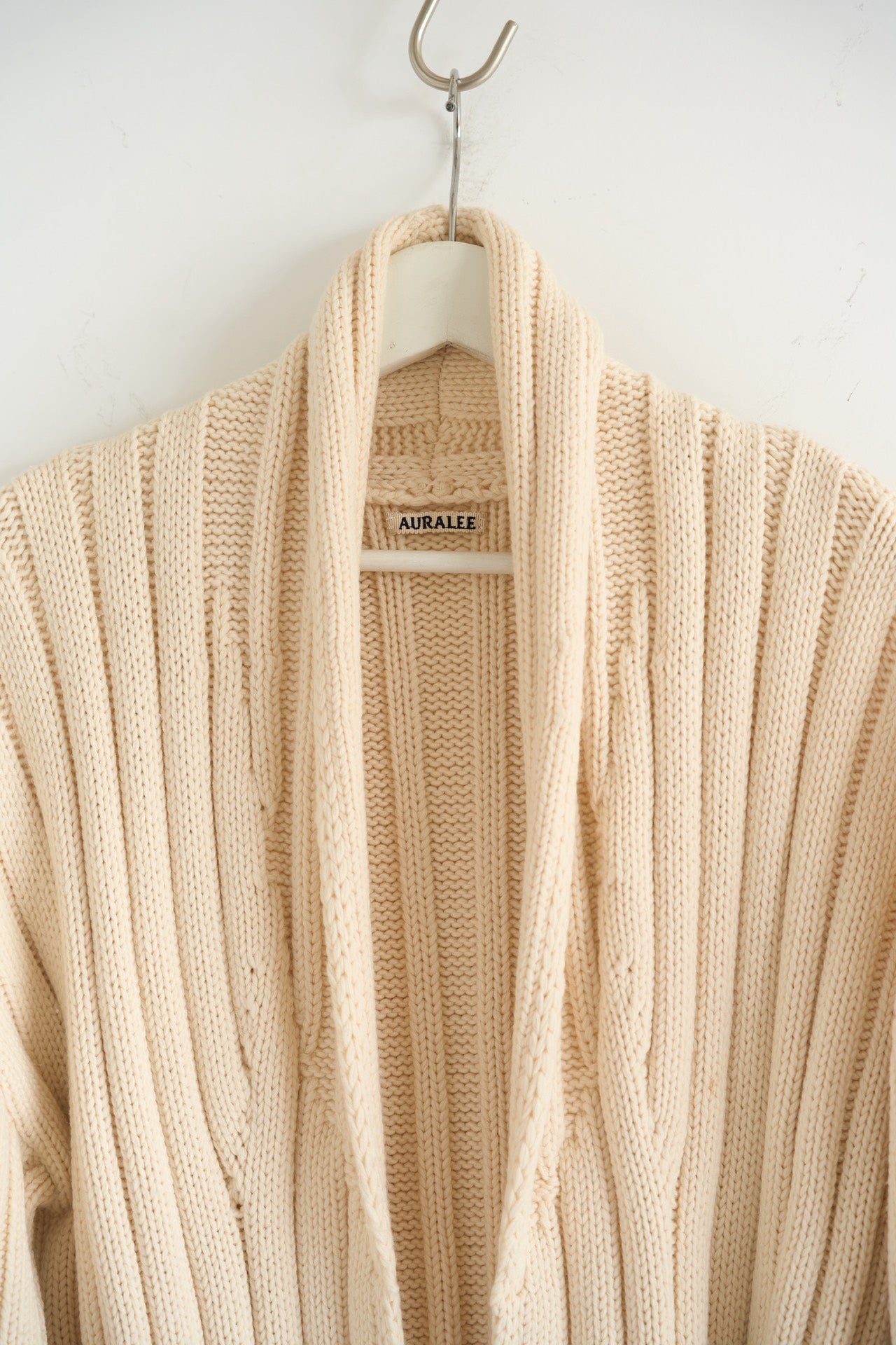 Auralee Belted Wool Knit Coat