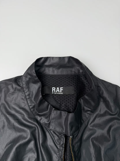 raf simons black motorcycle jacket size 50