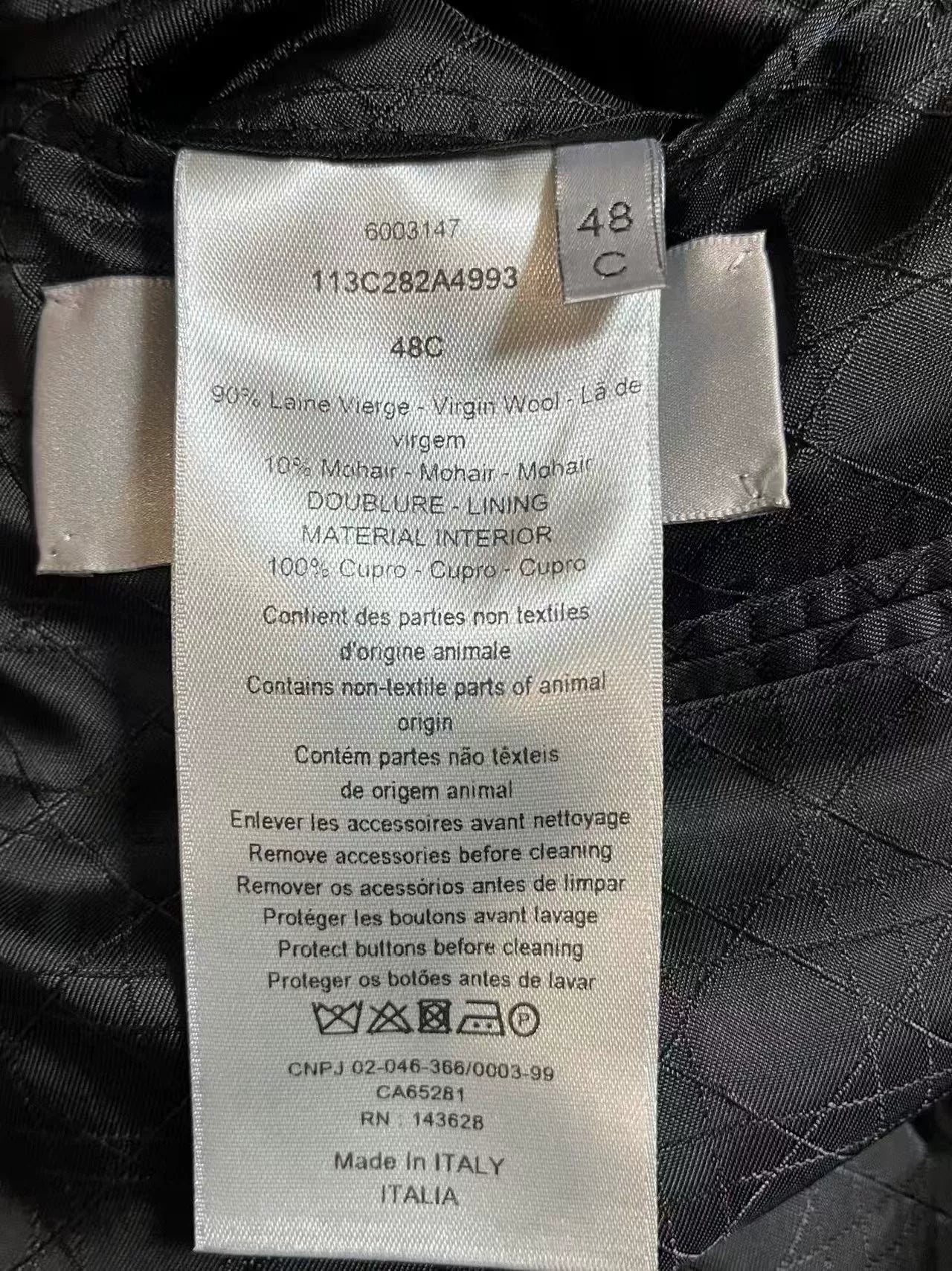 Dior Double-Breasted Black Suit Jacket