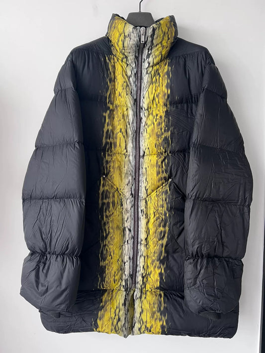 rick owens color-blocked puffer jacket