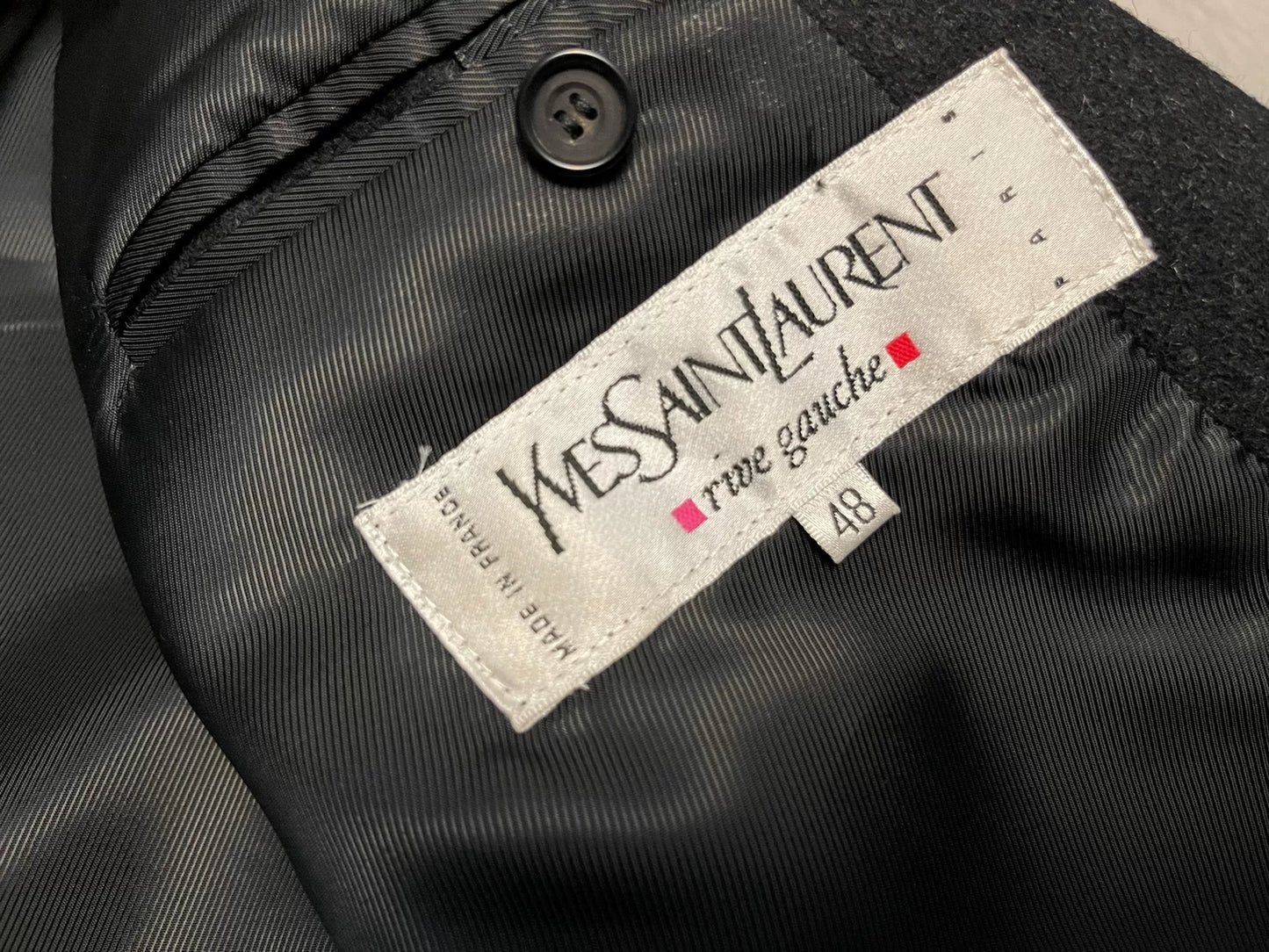 Yves Saint Laurent Wool Blend Hooded Coat