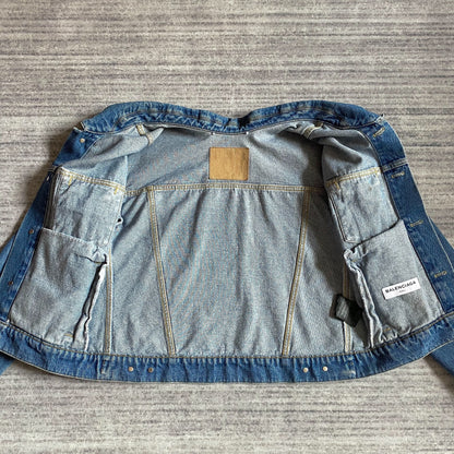 Balenciaga Distressed Denim Jacket for Unisex