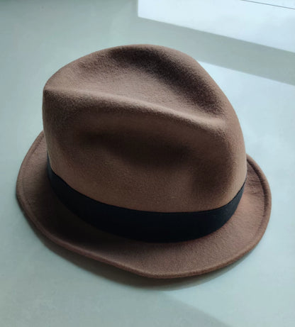 freewheelers brown fedora hat with black band