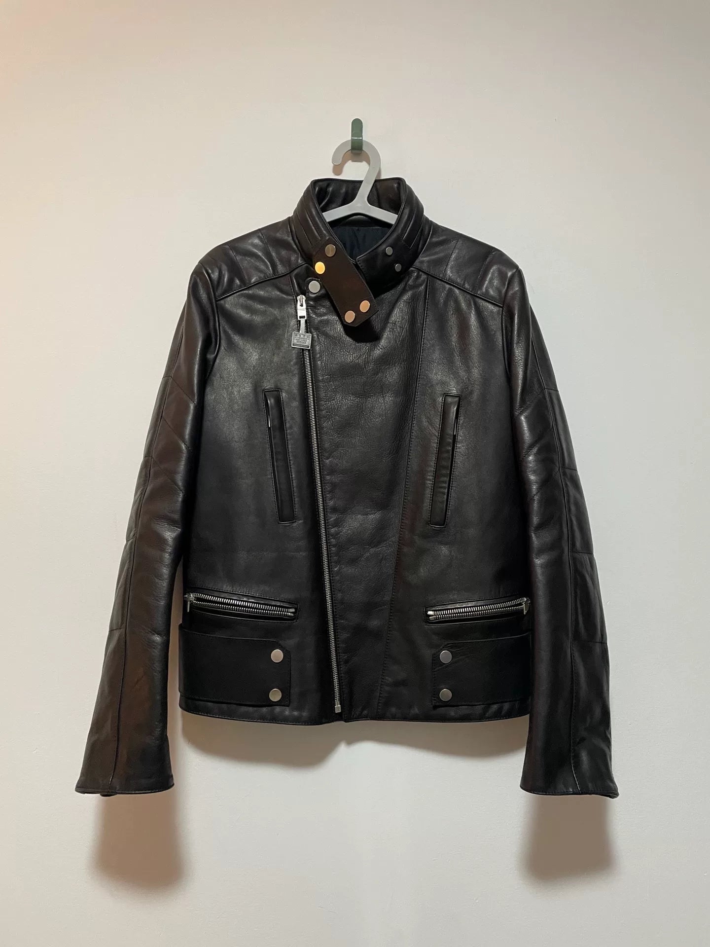 balenciaga hooded leather jacket size 48