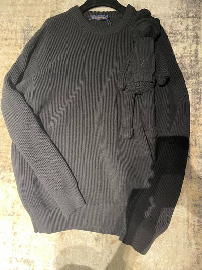 gray louis vuitton teddy bear sweater