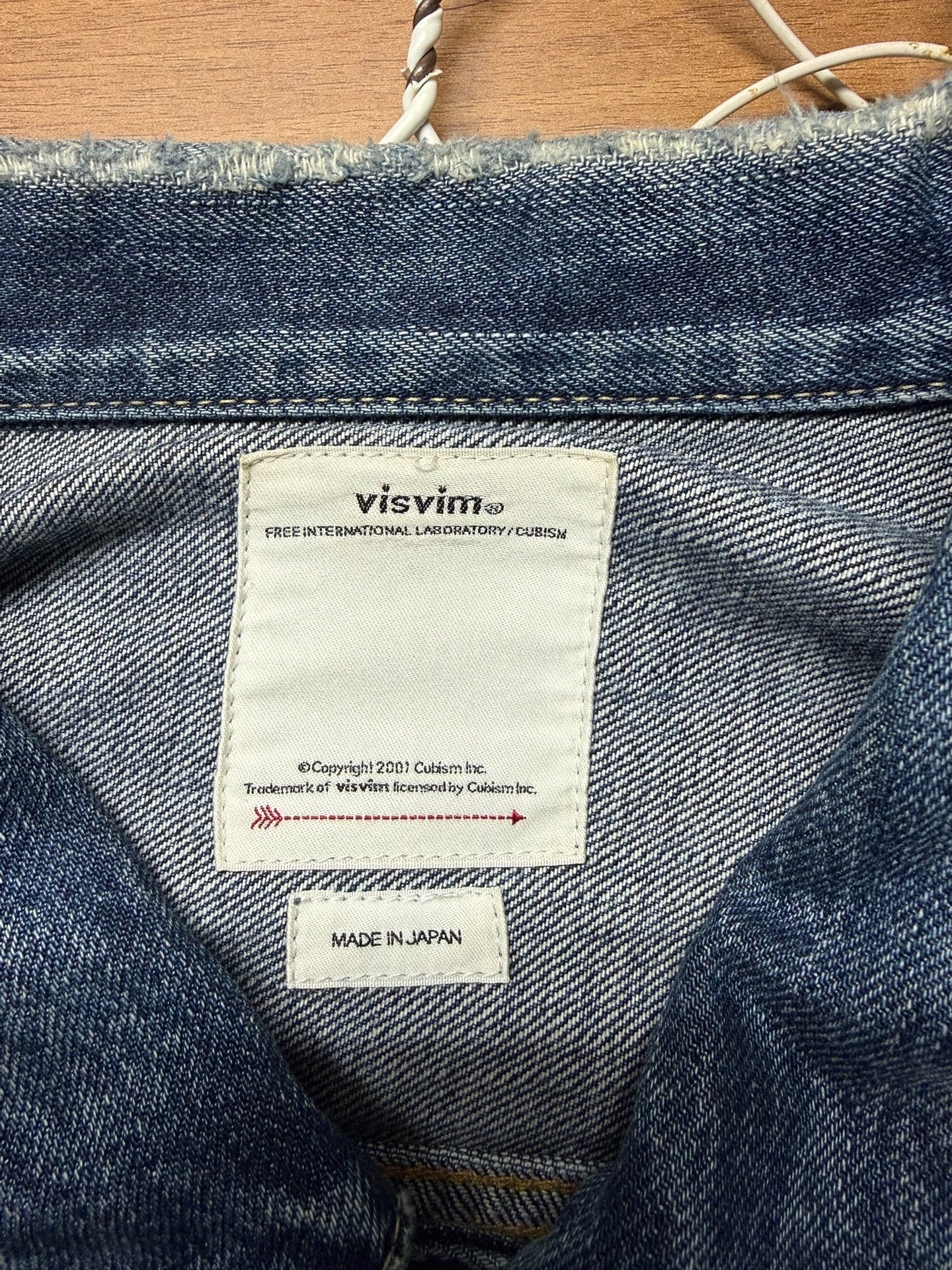 VISVIM Blue Denim Paint Splatter Jacket