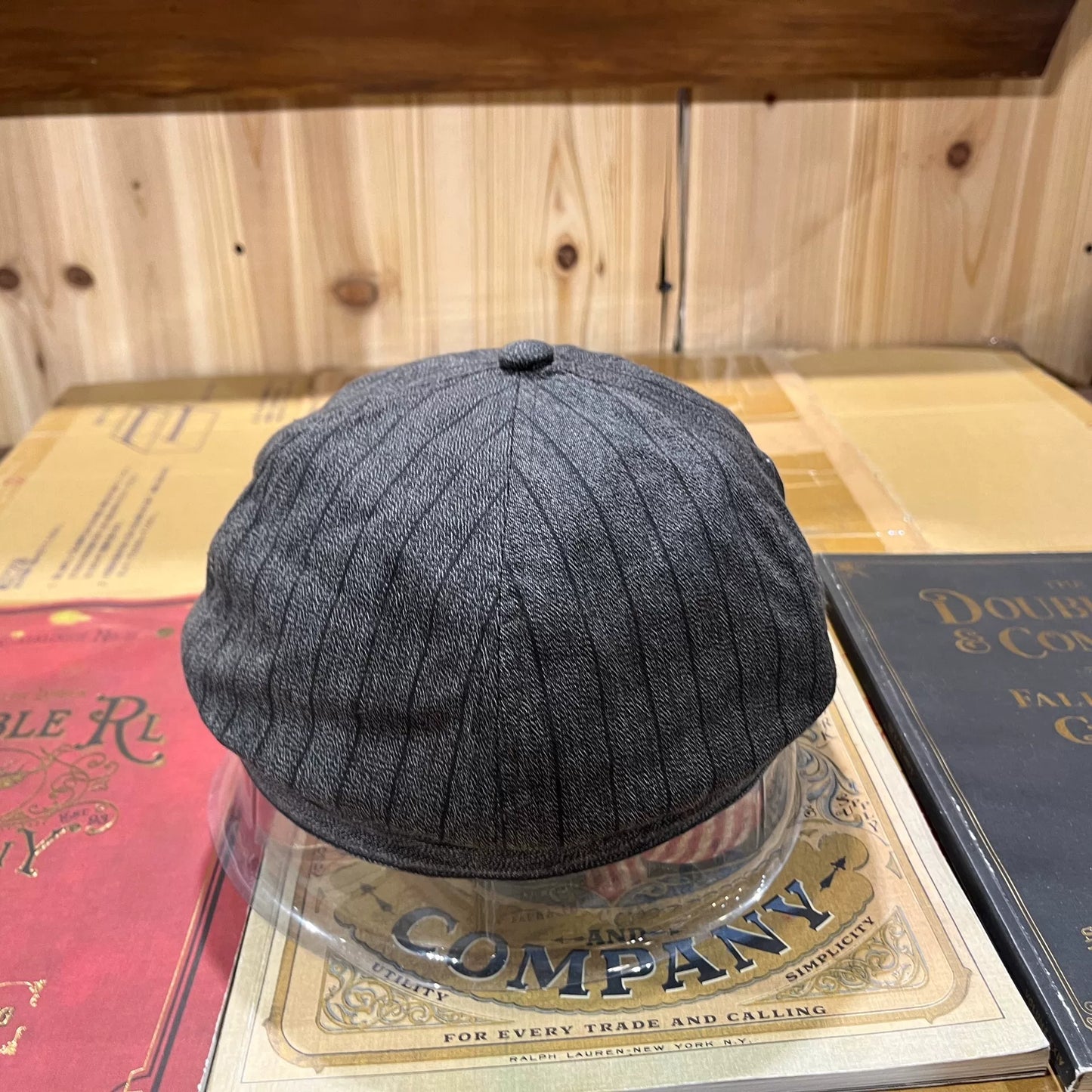 rrl newsboy cap in dark gray