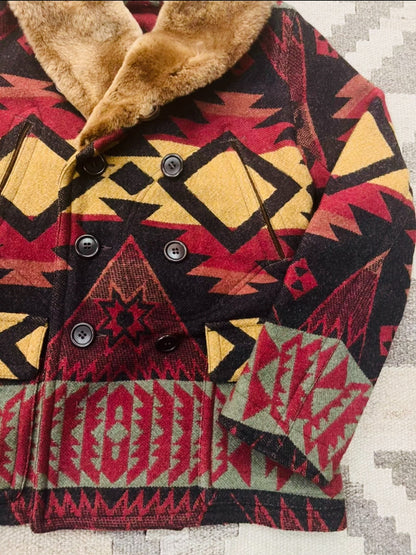 RRL Southwest Fur Collar Blanket Coat