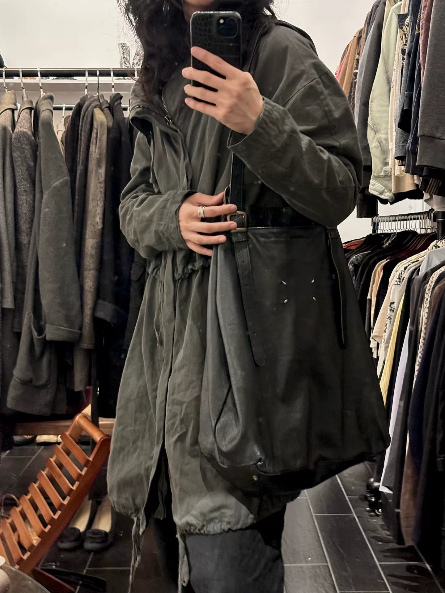 damir doma oversized trench coat in green