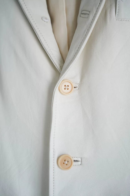 Yohji Yamamoto White Leather Suit Jacket