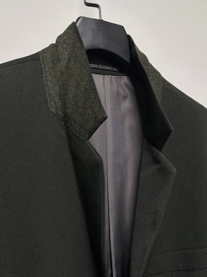 deep moss green wool long coat
