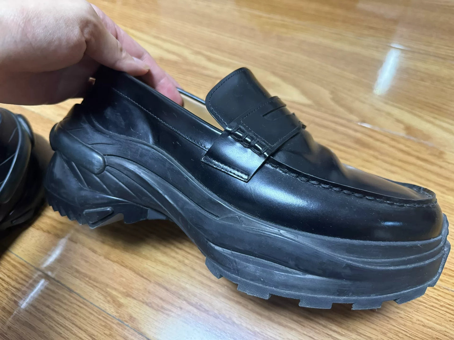 maison margiela black loafer shoes size 41