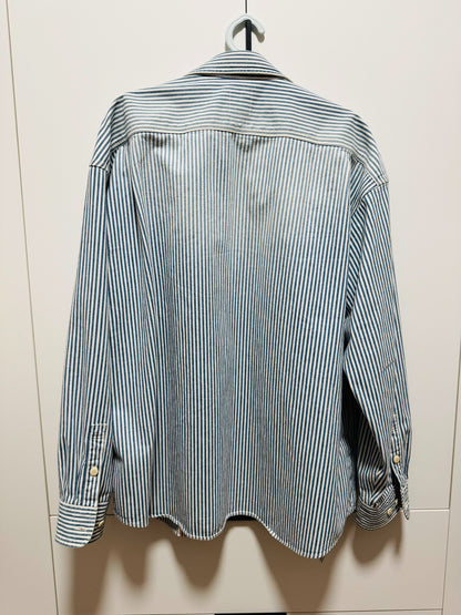 VISVIM Hickory DMGD Striped Denim Shirt