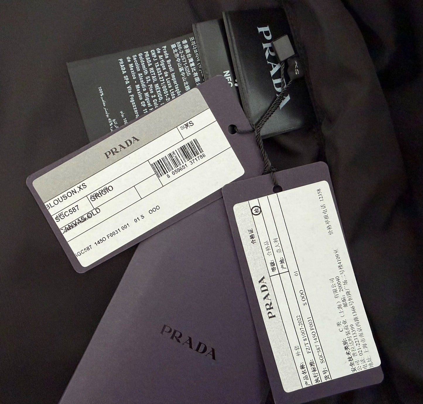 PRADA Canvas Jacket with Leather Accents