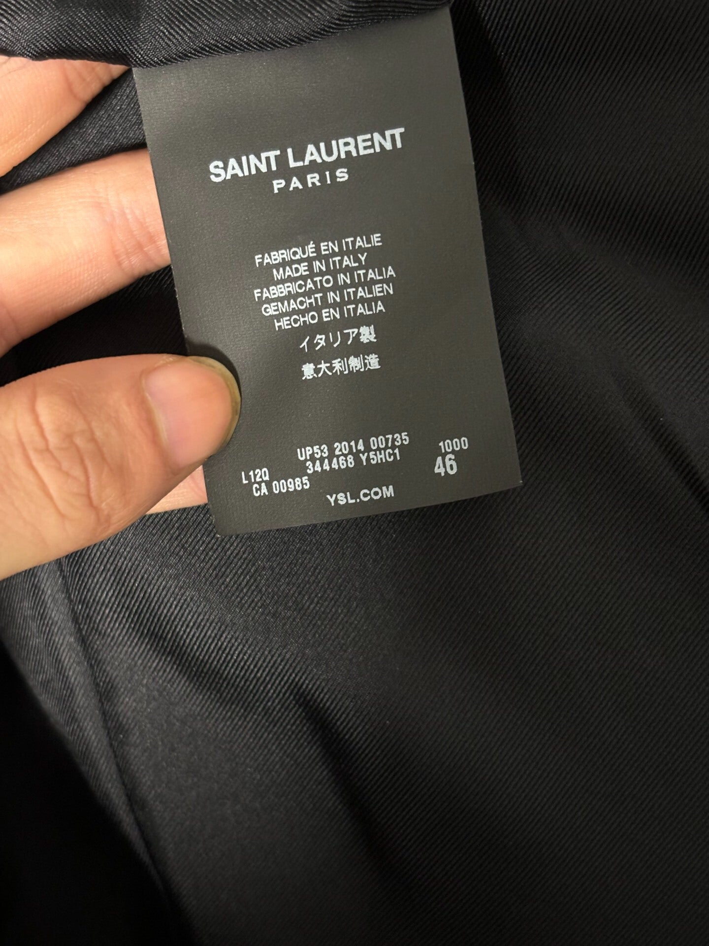 saint laurent black leather fringe jacket