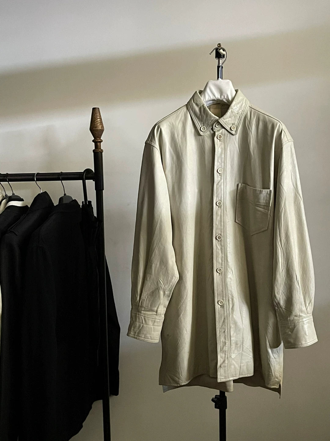 Yohji Yamamoto 90s Vintage White Leather Jacket