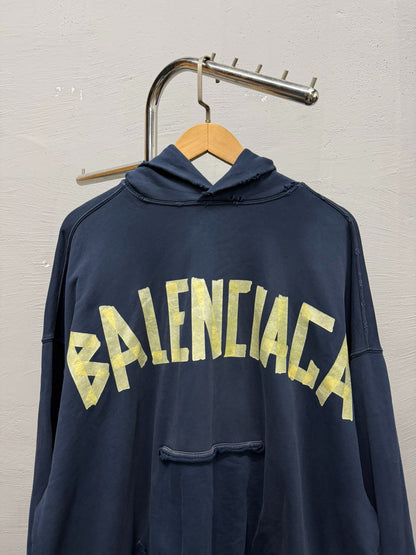 Balenciaga SS24 Dark Blue Tape Hoodie XXS