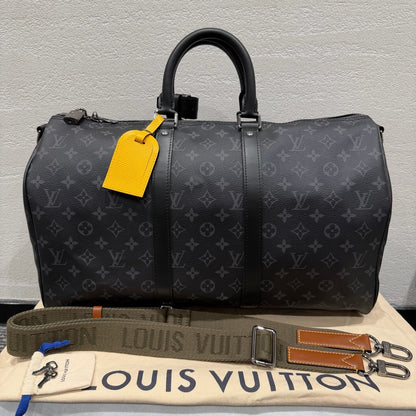Louis Vuitton Keepall 45 Black Travel Bag