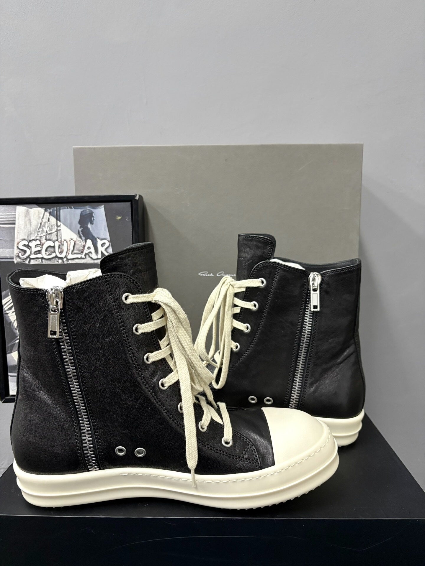 Rick Owens 26SS Black Sheepskin High-Top