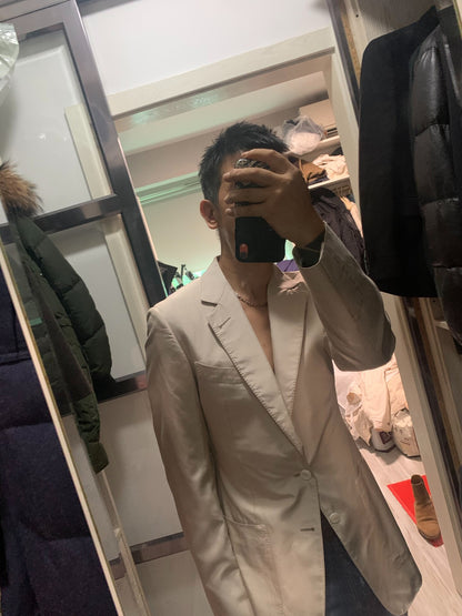 stylish tom ford silk blazer in beige