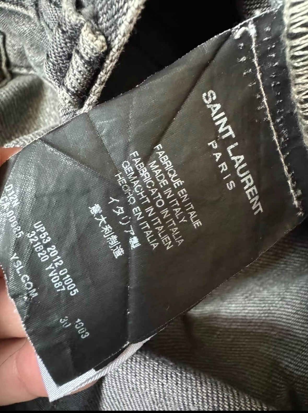Saint Laurent 13SS Gray Basic Jeans