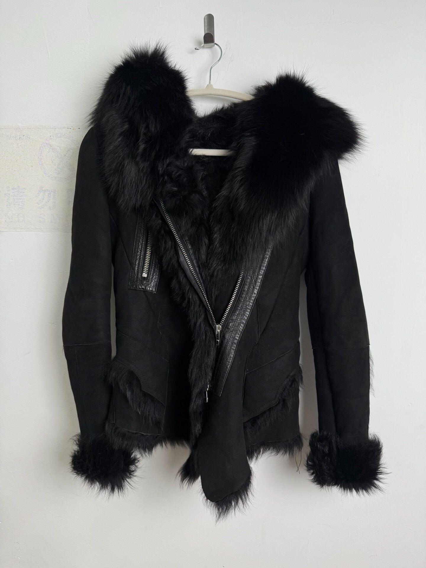 vintage irregular patchwork leather jacket