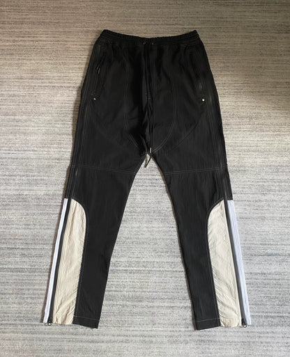 black and white panel athletic pants
