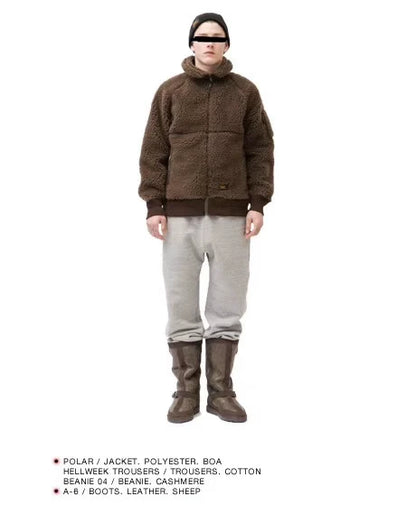 WTAPS Polar Jacket in Brown Fleece