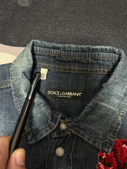 Dolce & Gabbana Floral Denim Shirt