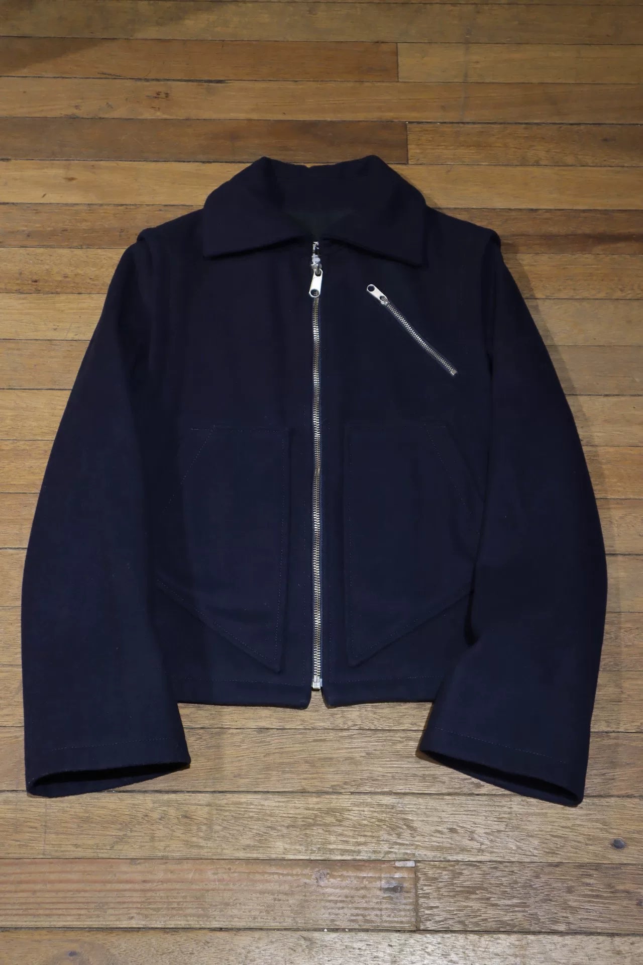 wool zippered administrative jacket by margiela
