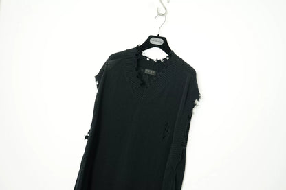 Yohji Yamamoto Loose Distressed V-Neck Knit