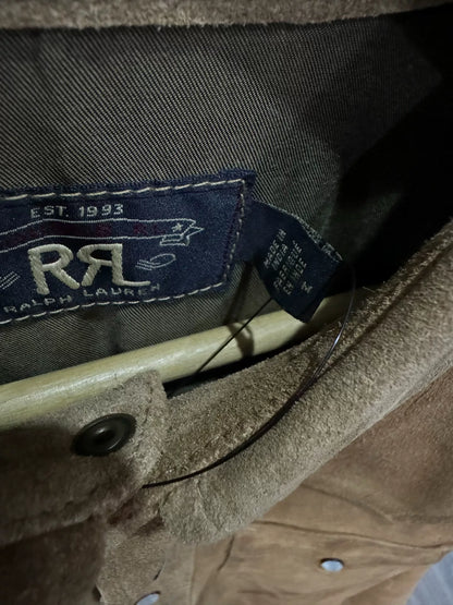 rrl suede shirt in medium size