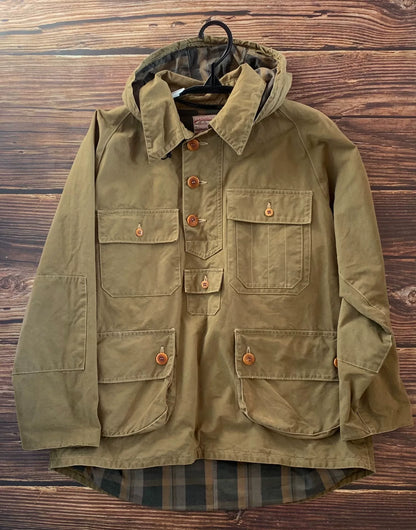 military canvas hooded windbreaker coat