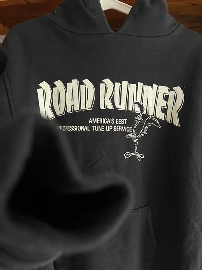 vintage road runner black hooded sweatshirt