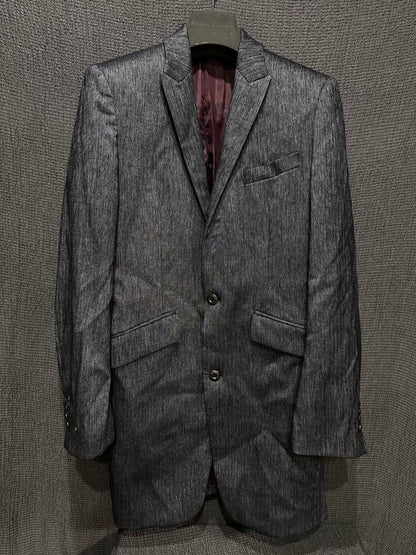 vintage silk blend textured blazer with burgundy lining