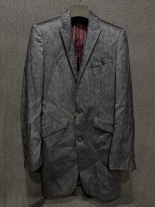 vintage silk blend textured blazer with burgundy lining