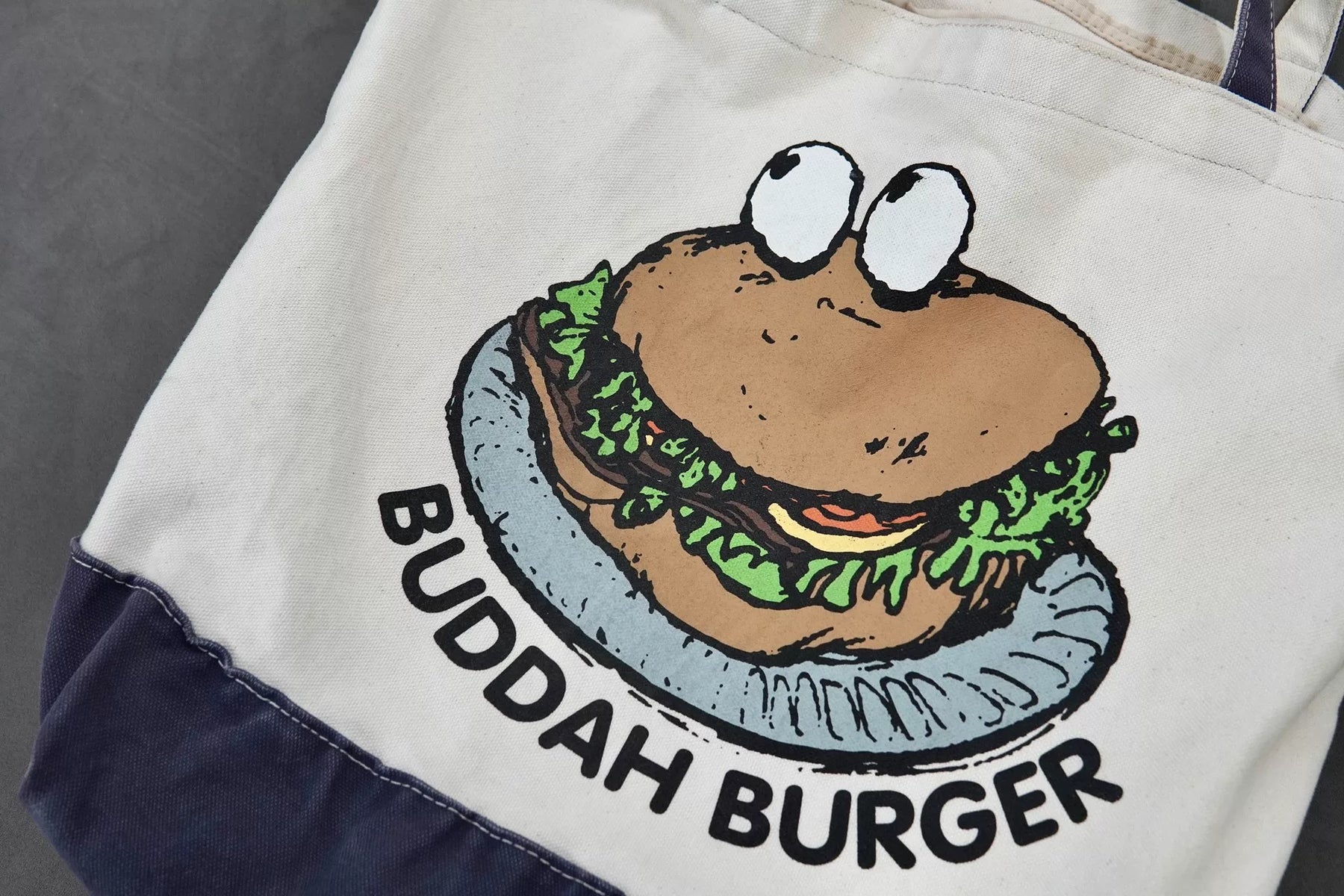 Undercover Hamburger Print Tote Bag
