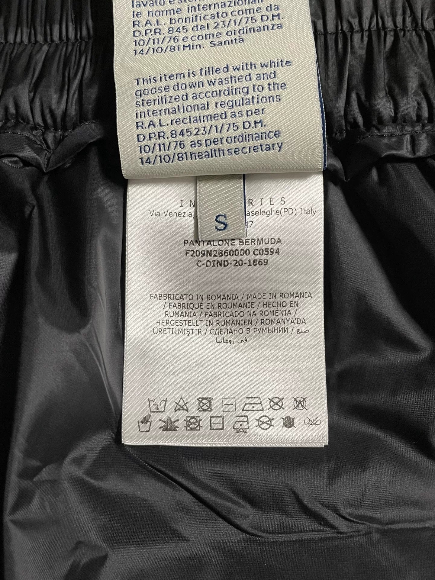 rick owens moncler collaboration down shorts