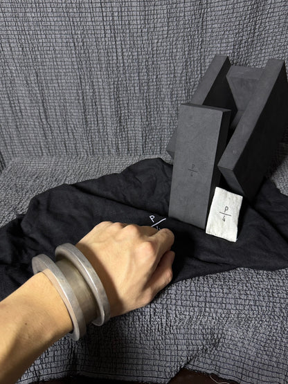 acid silver deep groove bracelet