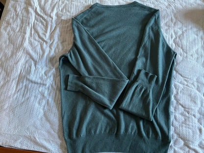 Loro Piana Blue Crewneck Cashmere Sweater