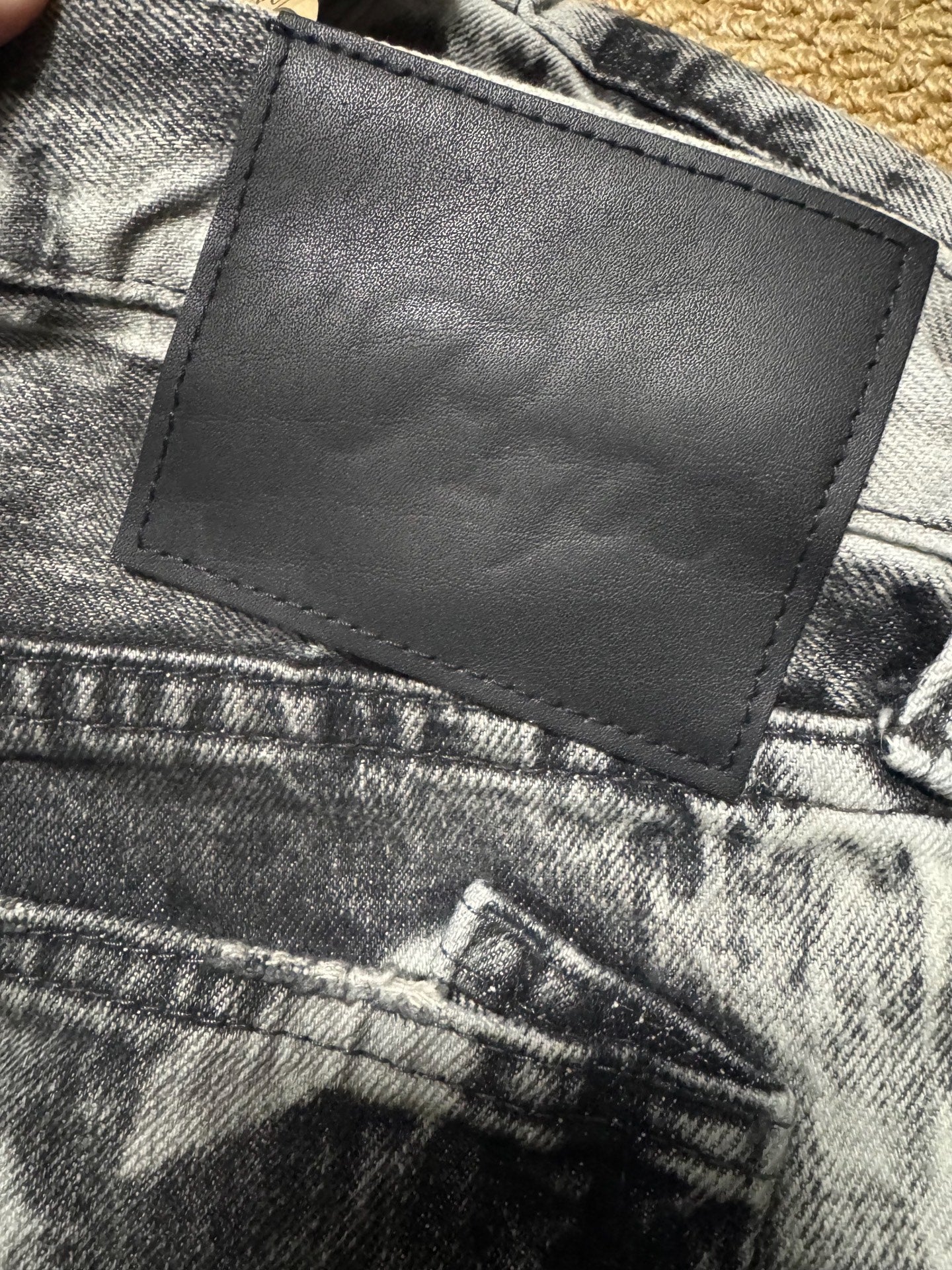Gray White Tie-Dye Jeans