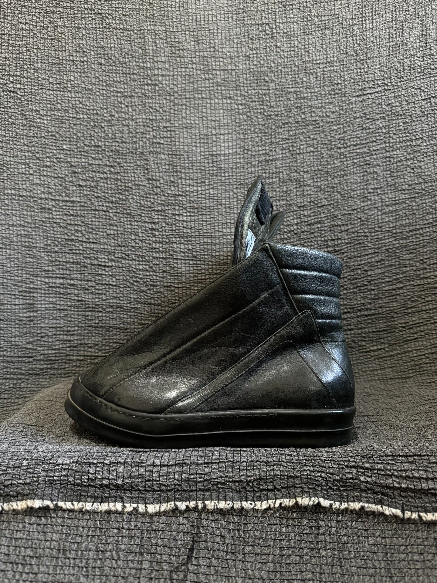 Rick Owens Black High Top Sneakers