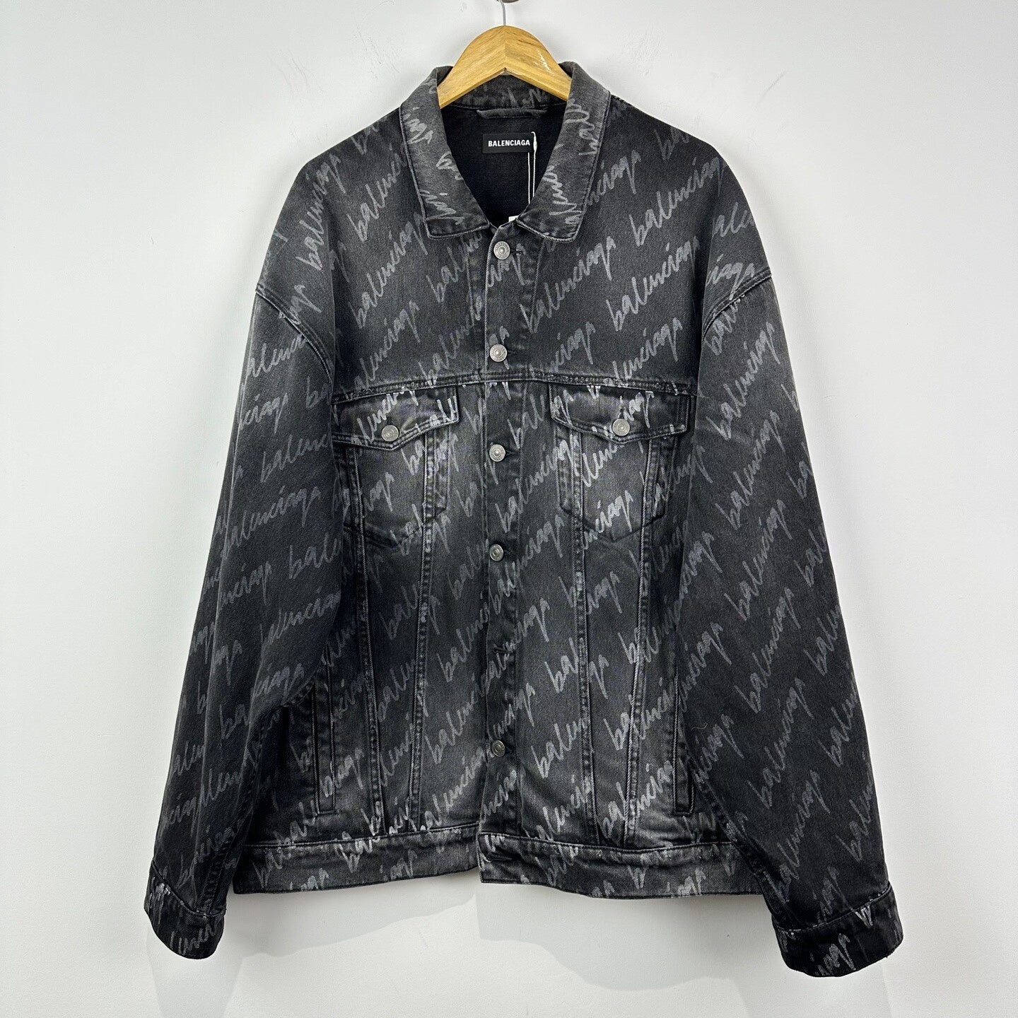 Balenciaga Oversized Denim Jacket with Logo