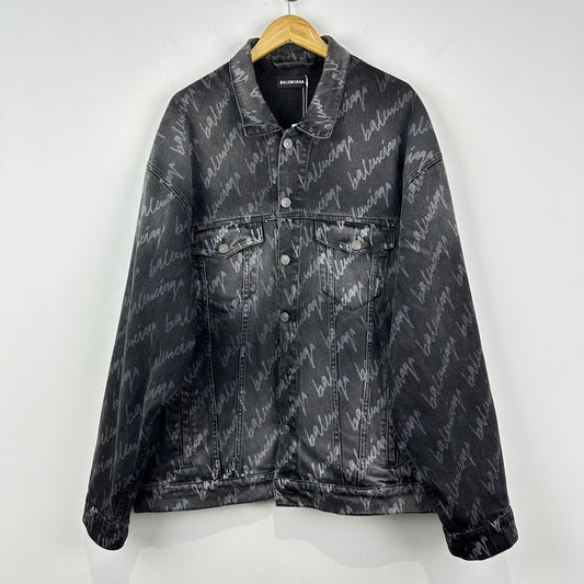Balenciaga Oversized Denim Jacket with Logo