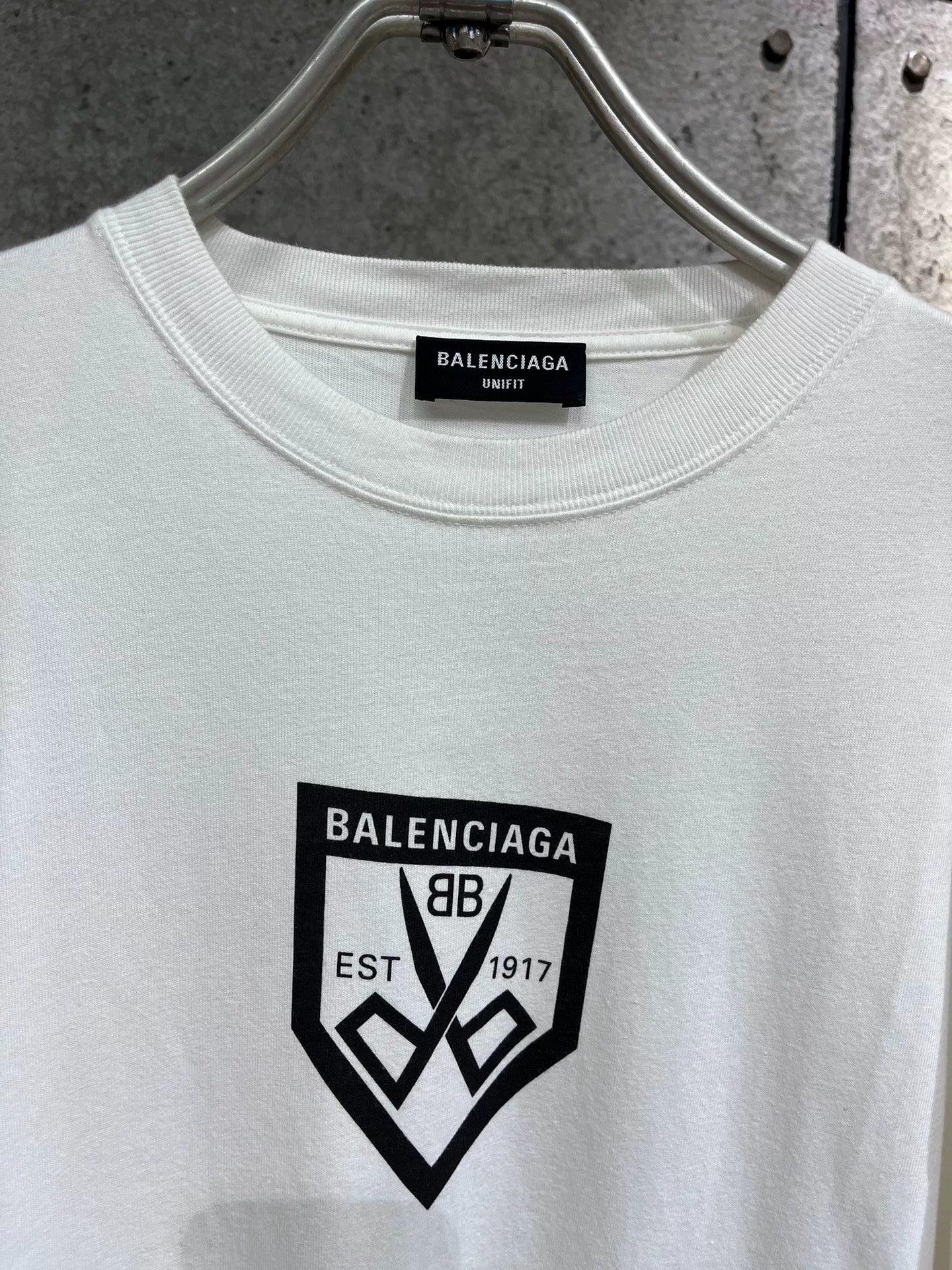 Balenciaga White Oversized Scissors Short-Sleeve S