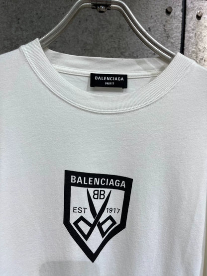 Balenciaga White Oversized Scissors Short-Sleeve S
