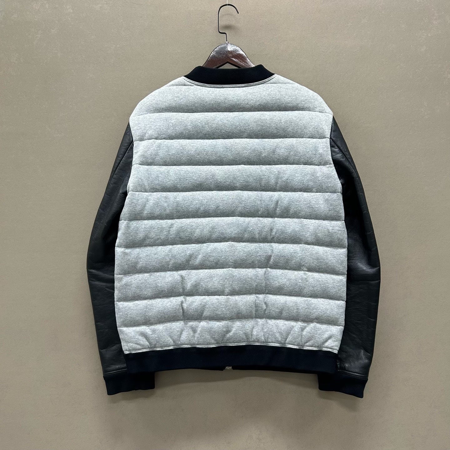 valentino color-blocked zip-up puffer jacket