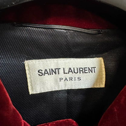 Saint Laurent Red Velvet Pearl Jacket
